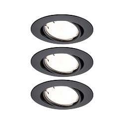 Indbygningslampe BASE COIN LED svingbar, s�t med 3, ZigBee styrbar LED IP20, sort mat d�mpbar 5W 430lm 3000K CRI 80-89
