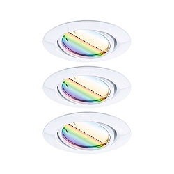 Indbygningslampe BASE COIN LED svingbar, s�t med 3, RGBW, ZigBee styrbar LED IP20