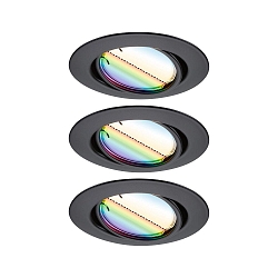 recessed luminaire BASE COIN LED swivelling, set of 3, RGBW, ZigBee controllable LED IP20