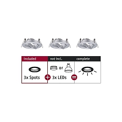 Indbygningslampe CHOOSE svingbar, s�t med 3 IP23, aluminium d�mpbar
