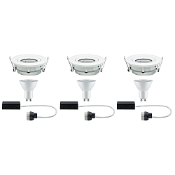 Paulmann Indbygningslampe LED Nova, IP65, rund, 7W, GU10, s�t af 3 drejelig