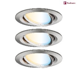 recessed luminaire NOVA PLUS COIN TW LED round, swivelling, set of 3, tunable white, ZigBee controllable IP23