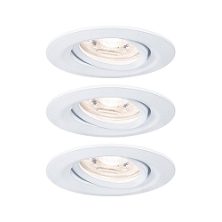 Set of 3 Recessed spot LED NOVA MINI PLUS with LED Module, IP23, swivelling, 230V, 4.2W 2700K 300lm 38�, dimmable, white matt