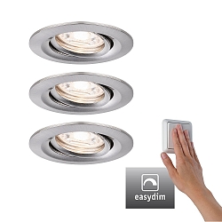 Indbygnings loftlampe NOVA MINI PLUS LED svingbar, s�t med 3 IP23, jern b�rstet d�mpbar