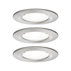 Indbygningslampe NOVA LED stiv, s�t med 3 GU10 IP44, jern b�rstet  6,5W 470lm 4000K 36� 36� CRI >80