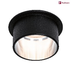 recessed luminaire GIL COIN LED round, rigid IP44, brushed iron, black matt dimmable 470lm 2700K CRI >80