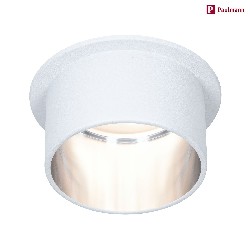 recessed luminaire GIL COIN LED round, rigid IP44, brushed iron, white matt dimmable 470lm 2700K CRI >80
