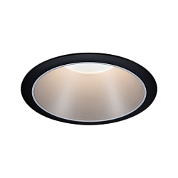 recessed luminaire COLE round, rigid, set back GU10 IP23, black matt, silver dimmable CRI >80