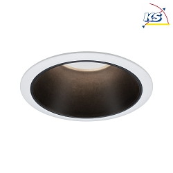 Recessed spot LED COLE IP44, fixed, incl. LED COIN Module, 230V, 6.5W 2700K460lm 100, 3-step dimmable, white / black matt