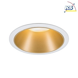 Recessed spot LED COLE IP44, fixed, incl. LED COIN Module, 230V, 6.5W 2700K460lm 100, 3-step dimmable, white / gold matt
