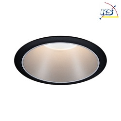 Recessed spot LED COLE IP44, fixed, incl. LED COIN Module, 230V, 6.5W 2700K460lm 100, 3-step dimmable, black / silver