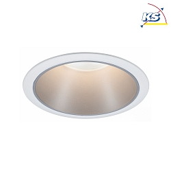Recessed spot LED COLE IP44, fixed, incl. LED COIN Module, 230V, 6.5W 2700K460lm 100, 3-step dimmable, white / silver