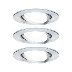 recessed luminaire NOVA LED round, swivelling, set of 3 GU10 IP23, aluminium  19,5W 460lm 2700K 38� 38� CRI >80
