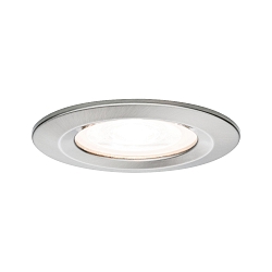 Indbygningslampe NOVA LED rund, stiv GU10 IP44, jern b�rstet  460lm 2700K 38� 38� CRI >80