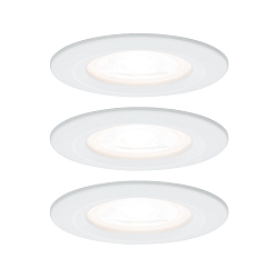 Indbygningslampe NOVA LED rund, stiv, s�t med 3 GU10 IP44, hvid mat  460lm 2700K 38� 38� CRI >80