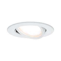 recessed luminaire NOVA COIN LED round, swivelling IP23, white matt  460lm 2700K 100� 100� CRI >80
