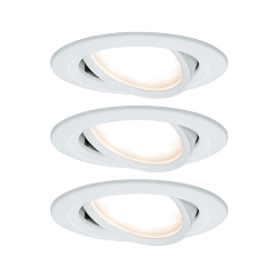 recessed luminaire NOVA COIN LED round, swivelling, set of 3 IP23, white matt  19,5W 460lm 2700K 100� 100� CRI >80