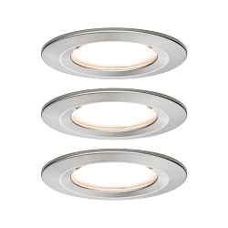 Indbygningslampe NOVA COIN LED rund, stiv, s�t med 3 IP44, jern b�rstet  19,5W 460lm 2700K 100� 100� CRI >80