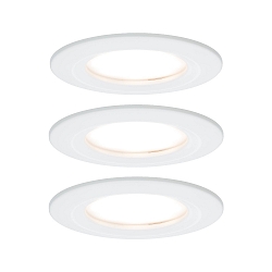 Indbygningslampe NOVA COIN LED rund, stiv, s�t med 3 IP44, hvid mat  19,5W 460lm 2700K 100� 100� CRI >80