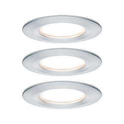 Indbygningslampe NOVA COIN LED rund, stiv, s�t med 3 IP44, aluminium  19,5W 460lm 2700K 100� 100� CRI >80
