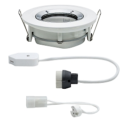 Paulmann Indbygningslampe LED Nova, IP65, rund, hvid/chrom, s�t af 1 drejelig