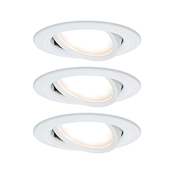 Paulmann Indbygningslampe LED Coin Slim, IP23, rund, 6,8W, s�t af 3 d�mpbar og drejelig, hvid