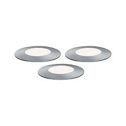 Paulmann Plug&Shine set of 3 Floor recessed luminaire Floor Mini IP65 3x2,5W 55mm silver