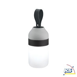table lamp CLUTCH round, Bluetooth controllable, with USB charging function IP44, grey dimmable