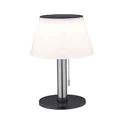 Solar bordlampe LILLESOL med batteri, med tr�k-koblingsk�de IP44, rustfrit st�l d�mpbar