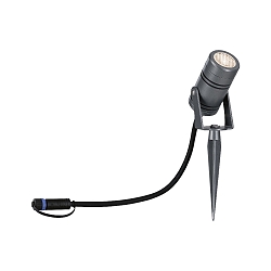 outdoor spot PLUG&SHINE RADON LED swivelling, rotatable IP65, grey dimmable