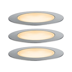 Gulvindbygningslampe FLOOR SET PLUG & SHINE s�t med 3, insektvenlig IP67, s�lv 