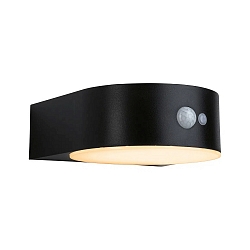 Solar v�glampe EILEEN PIR rund, med afbryder, med bev�gelsesdetektor IP44, sort 