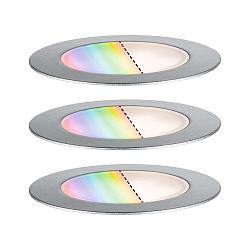 Gulvindbygningslampe FLOOR SET PLUG & SHINE ZigBee s�t med 3, ZigBee styrbar IP67, rustfrit st�l d�mpbar