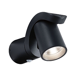 Udendørs wall luminaire CUFF PIR med sensor IP44, antracit, gennemsigtig 