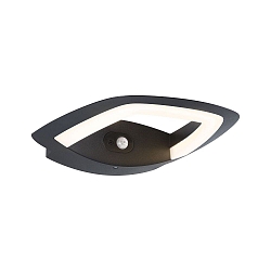 Udendørs wall luminaire ANELA PIR med sensor, havluftbestandig IP44, antracit 