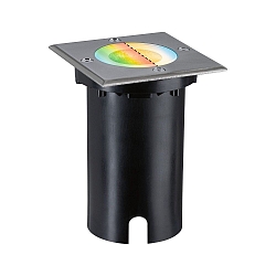 Gulvindbygningslampe FLOOR RGBW firkantet, ZigBee styrbar IP67, sort d�mpbar