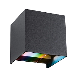 Udend�rs wall luminaire CYBO RGBW RGBW, ZigBee styrbar LED IP44, antracit d�mpbar