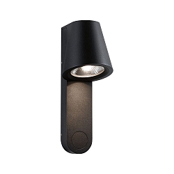 Udendørs wall luminaire CAISSA PIR med sensor IP44, antracit, gennemsigtig 