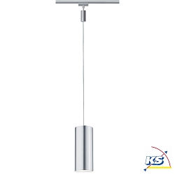1-Faset LED Pendel URAIL BARREL LED Spot, 6W, 9VA, 350mA, chrom matt/aluminium anodiseret