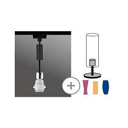 Pendel URAIL 2EASY BASIC uden sk�rm E27, chrom, sort mat, hvid d�mpbar