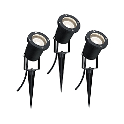 Paulmann Special Line LED Plante Lampe med jordspyd IP44/IP65 3,5W 3000K GU10 sort, s�t af 3
