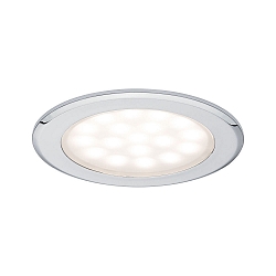 Paulmann LED M�bler Indbygningslampe rund 2x2,5W 6VA 230/12V 3000K, s�t af 2 chrom