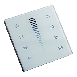 DMX Touchpanel 4 ZONEN, unicolour, glass white, dynamic, IP20