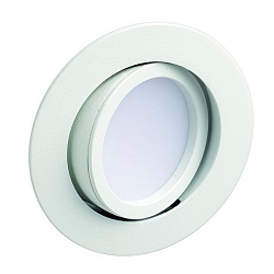 recessed luminaire SANYA AC LED round, swivelling IP40, satined, white matt  6W 526lm 3000K 80� 80� CRI 80-89