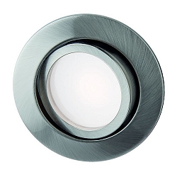 recessed luminaire SANYA AC LED round, swivelling IP40, aluminum matt, satined  6W 500lm 2700K 80� 80� CRI 80-89