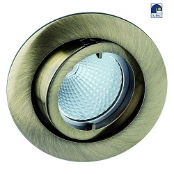 Alu die-cast Recessed spot for MR16, without snap ring, swivelling, IP20, old brass