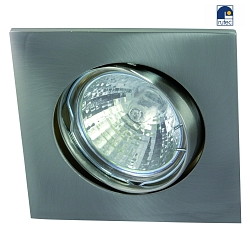 Die-cast Recessed spot QUADRO for MR16, swivelling, IP20, iron brushed