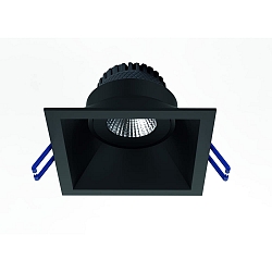 recessed luminaire TOM SQUARE(EMPTY CASE FOR LED MODULE �5CM) square, swivelling, without socket IP20, black matt dimmable