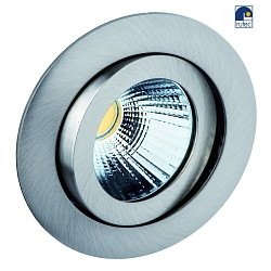 recessed luminaire TALU LED round, swivelling IP20, brushed iron dimmable 735lm 3900-4100K CRI 90-100