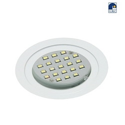 LED Recessed spot LARA, round, 2,8W, 3000K, 200lm, IP20, white